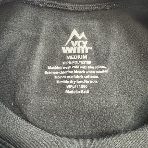 VRY WRM Very Warm Fleece Long Sleeve Top Great Base Layer Size Medium Black - Picture 5 of 5